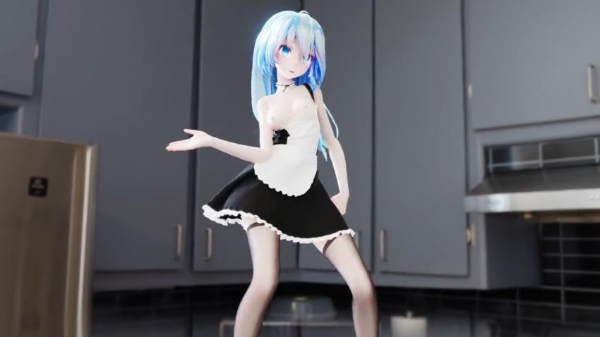 MMD黑丝女仆MikuBaam：极品巨乳黑丝美腿狂晃，制服骚女淫荡宅舞求干！